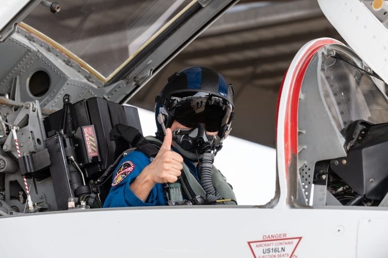 T-38ジェット機飛行訓練を行うカサダ、若田両宇宙飛行士 ©︎JAXA/NASA/David DeHoyos